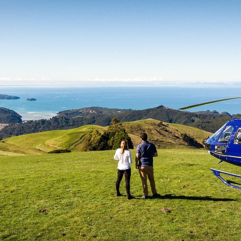 a group of people standing on top of a grass covered field